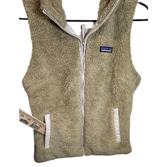 Patagonia Vest Women’s Medium Tan Los Gatos Sherpa Fleece Pockets Full Zip - Picture 7 of 9